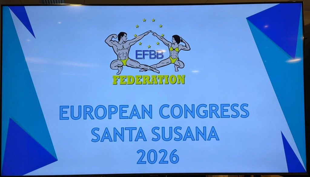 Ekrani me mbishkrimin “EFBB Federation European Congress Santa Susana 2026”.